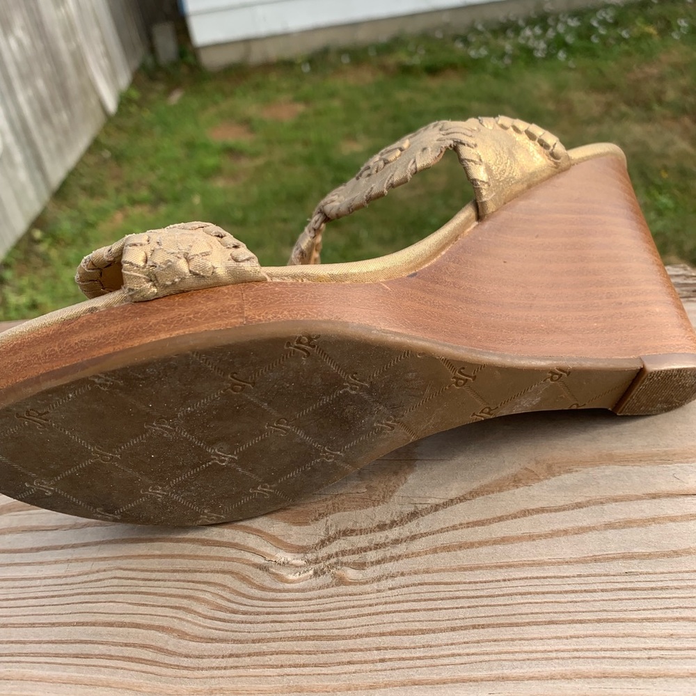 Jack Rogers Glittery Gold Wedges